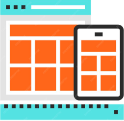 Responsive website design displayed on mobile and desktop devices